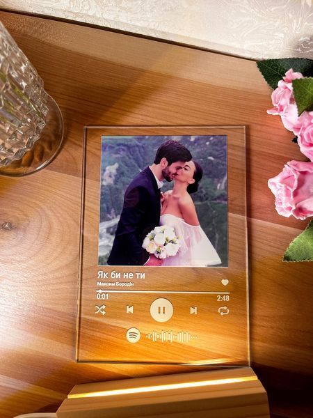 Музыкальный постер в дизайне Spotify с подсветкой теплой белой PLA5 фото