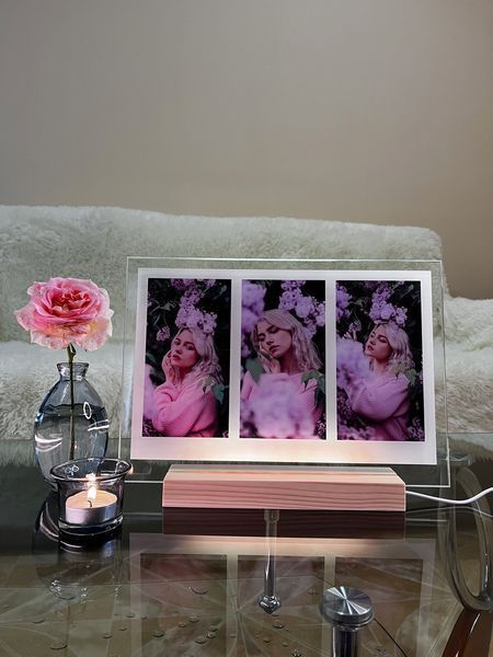 Стеклянный постер с разноцветной подсветкой. Дизайн Polaroid. Размер А4 PA4TB фото