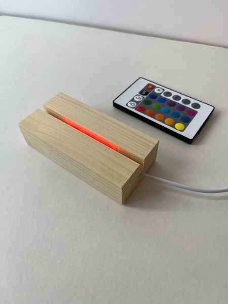 Деревянная подставка с RGB подсветкой для акрила или стекла А6 RGBA6 фото
