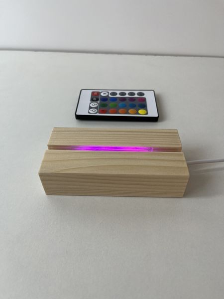 Деревянная подставка с RGB подсветкой для акрила или стекла А6 RGBA6 фото