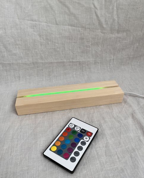 Деревянная подставка с RGB подсветкой для акрила или стекла А4 RGBA4 фото