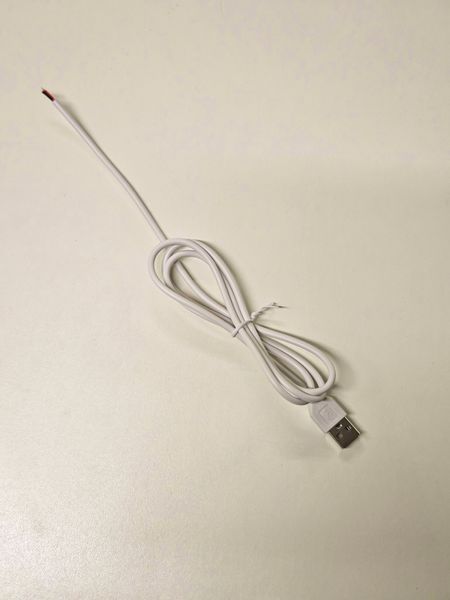 Кабель USB 2.0 белый для светодиодной ленты 1м. 2567434698 фото