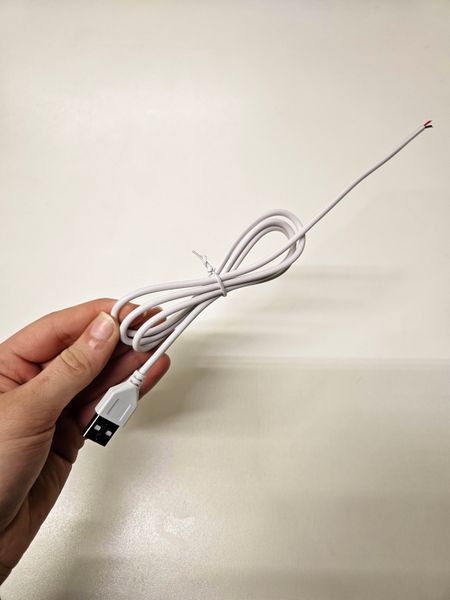 Кабель USB 2.0 белый для светодиодной ленты 1м. 2567434698 фото
