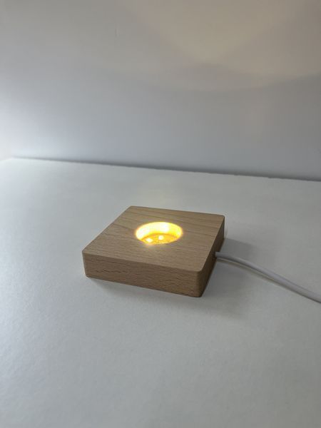 Подставка деревянная квадратная с LED подсветкой, 8 см. PK80 фото