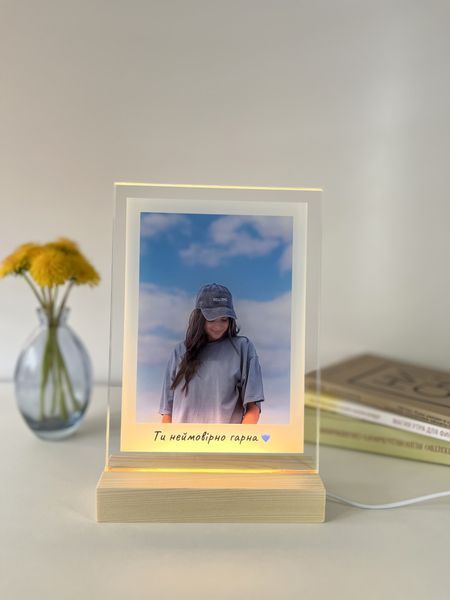 Постер на стекле с фотографией и теплой белой подсветкой с дизайном Polaroid PA5WW фото