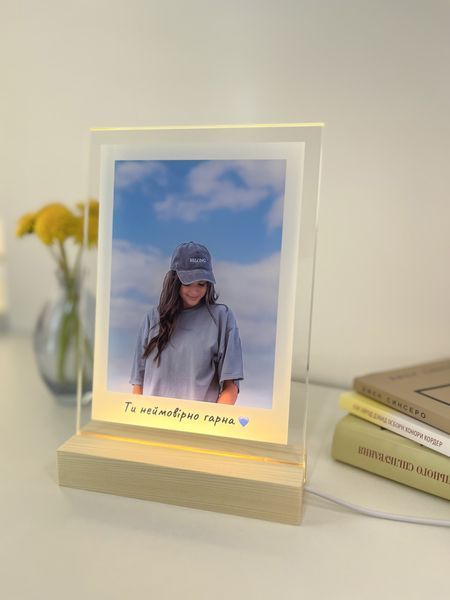 Постер на стекле с фотографией и теплой белой подсветкой с дизайном Polaroid PA5WW фото