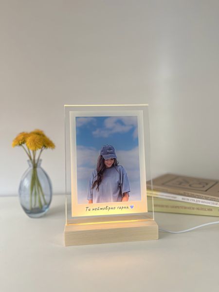 Постер на стекле с фотографией и теплой белой подсветкой с дизайном Polaroid PA5WW фото