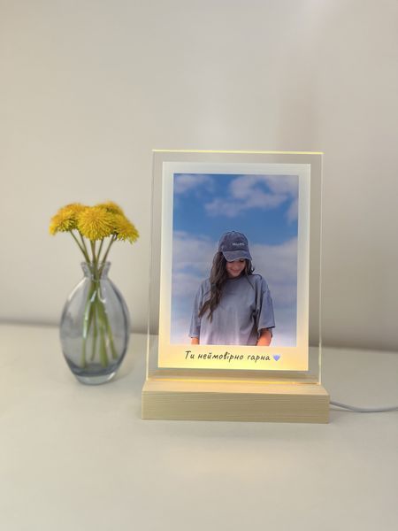 Постер на стекле с фотографией и теплой белой подсветкой с дизайном Polaroid PA5WW фото